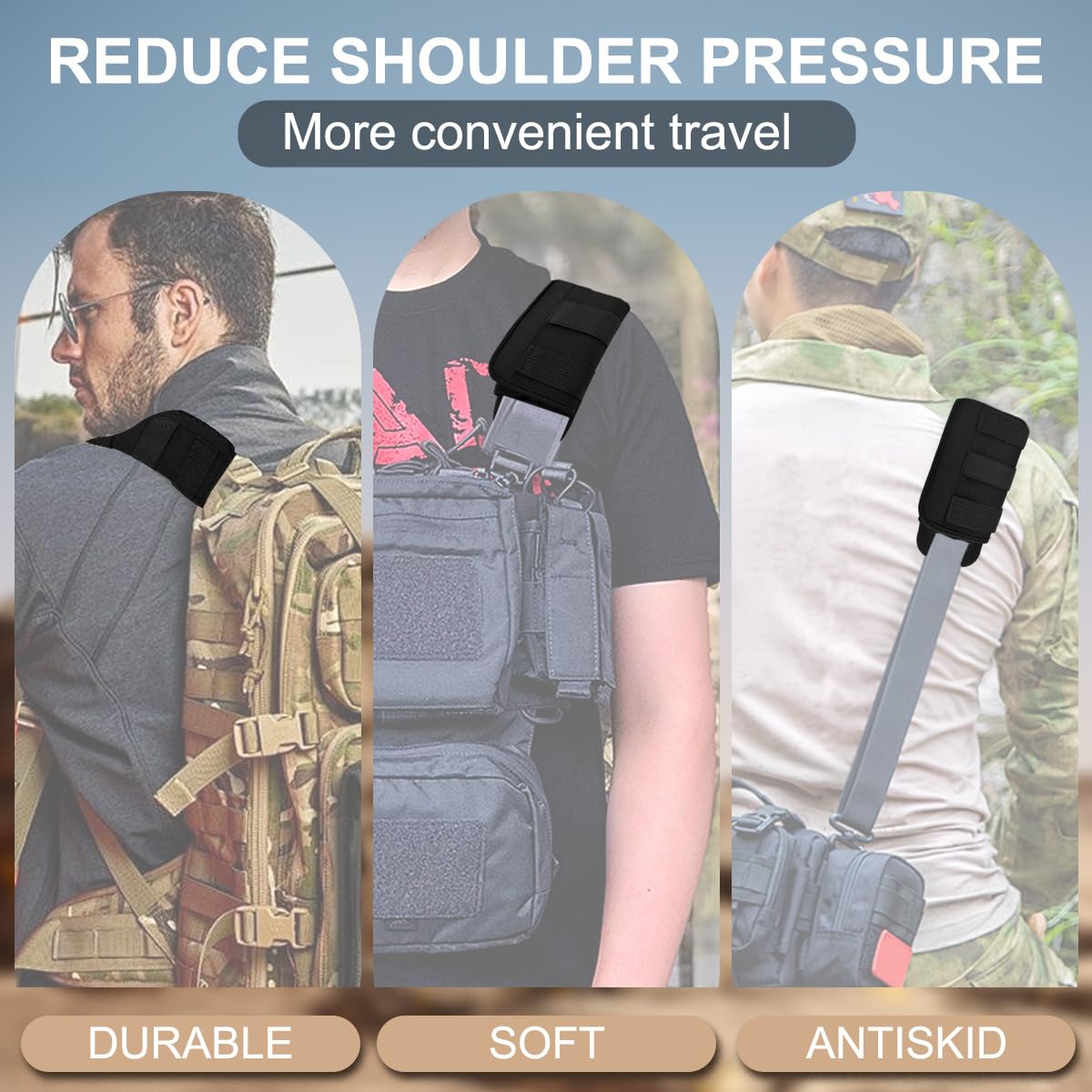 ZINZ 2-Pack Universal Wide Shoulder Pads with Ultra Thick Cushion for Luggage, Backpacks & Crossbody Bags - Comfortable Support for Travel, Commuting & Daily Use