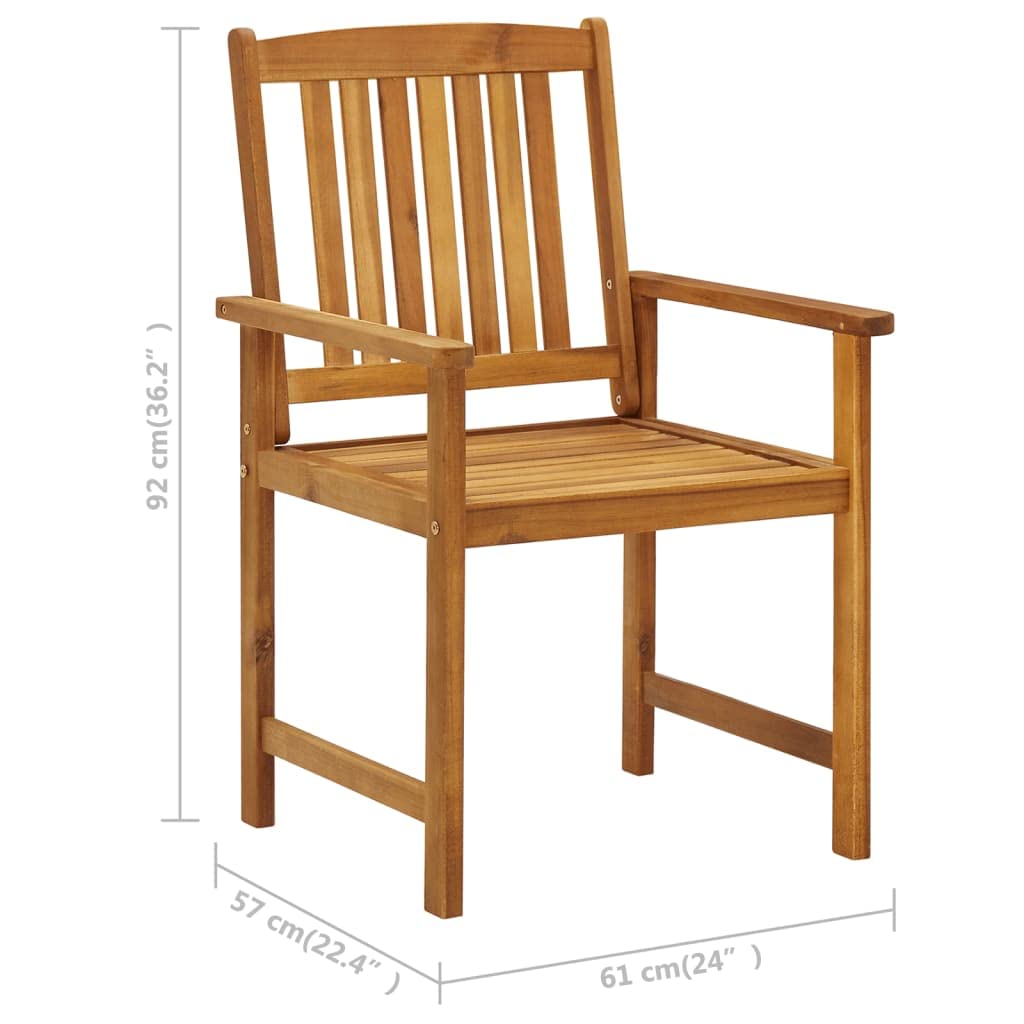 FAMIROSA 4-Piece Solid Acacia Wood Patio Chairs Set - Durable Outdoor Furniture for Garden, Poolside & Backyard (62 lbs) - Perfect for Relaxing, Entertaining & Outdoor Dining