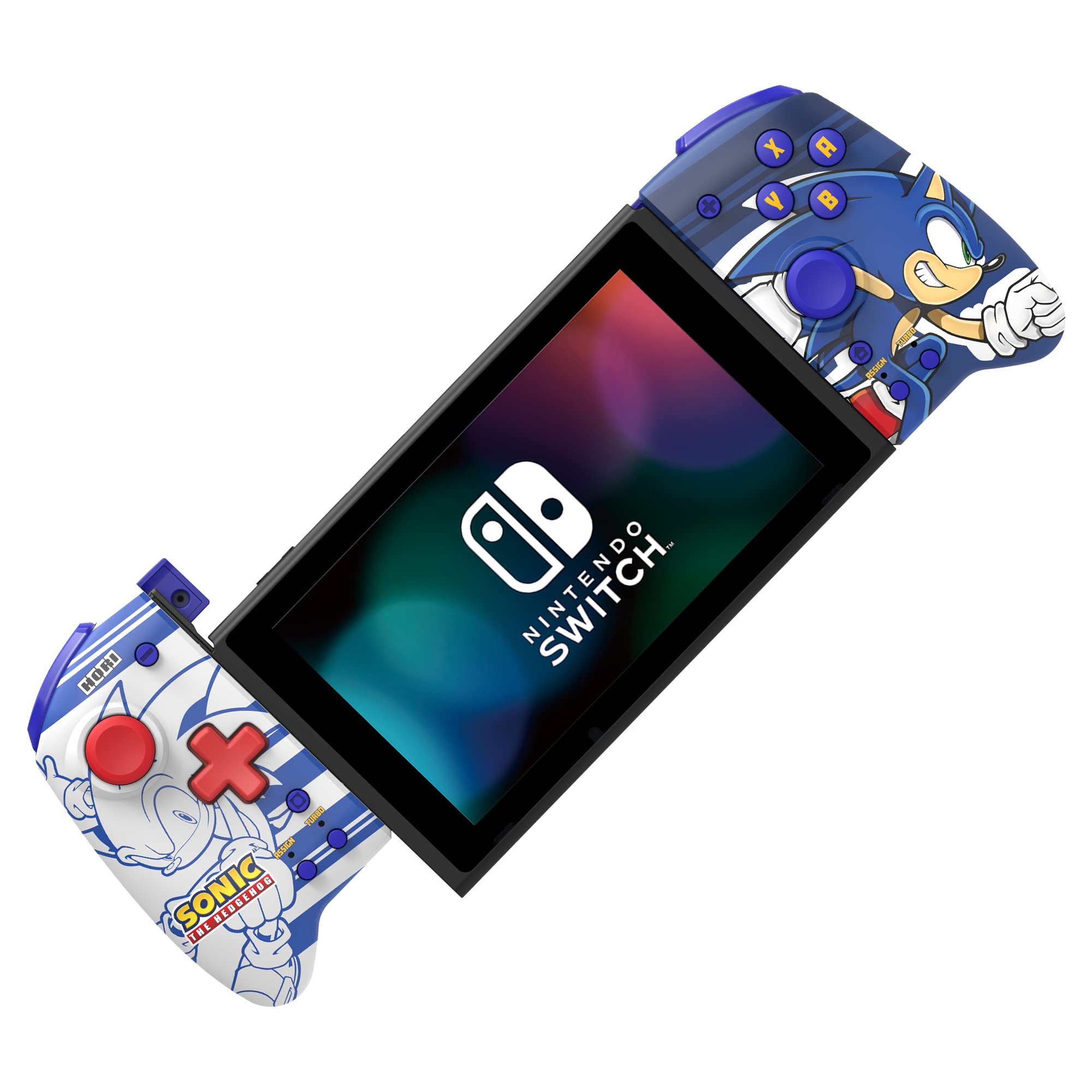 HORI Split Pad Pro (Sonic) Ergonomic Controller for Nintendo Switch - Officially Licensed by Nintendo & Sega - Comfortable Handheld Gaming for Long Sessions - Perfect for Travel, Commuting & Home Play