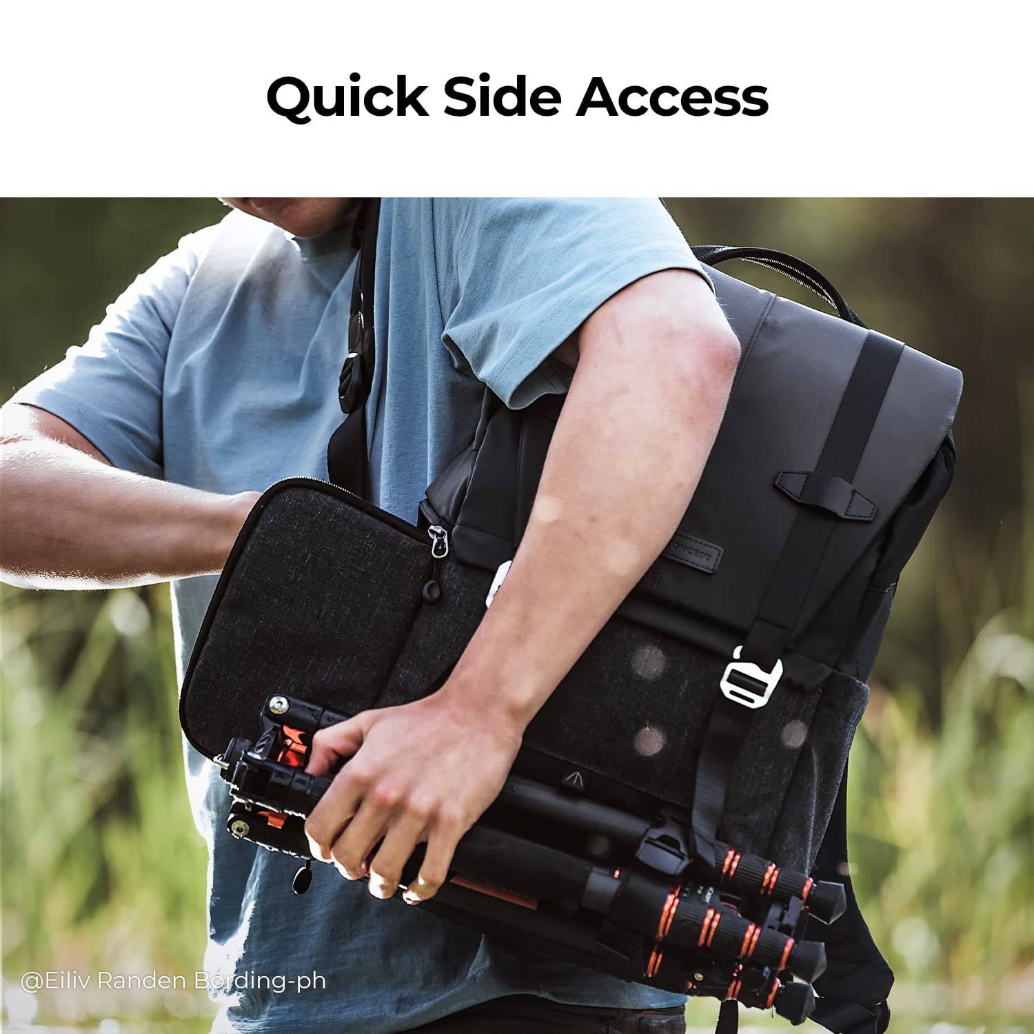 K&F Concept Professional Camera Backpack 20L - Waterproof DSLR/SLR/Mirrorless Camera Bag with Rain Cover, Large Capacity for Canon Nikon Sony Cameras & DJI Mavic Drone, Fits 15-15.6 Inch Laptop - Perfect for Travel, Hiking, and Outdoor Photography
