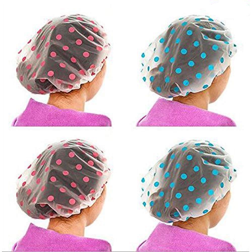 ORBIT HOUSE Women's Waterproof Reusable Shower Cap Bath Hat - 3 Pack Multicolor Hair Protection for Swimming, Spa & Travel | Soft Elastic Band & Stylish Design