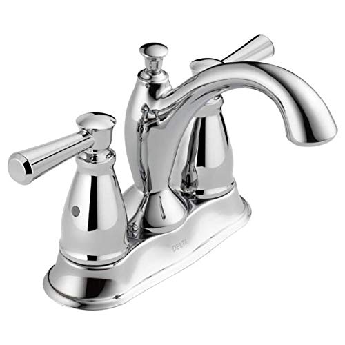 Delta Linden Centerset Bathroom Faucet in Chrome - Diamond Seal Technology, Metal Drain Assembly - Perfect for Bathroom Sink Upgrade & Home Renovation (Model 2593-MPU-DST)