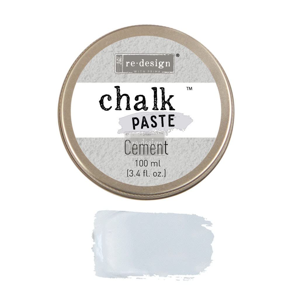 Prima Marketing Inc. Redesign Chalk Paste - Premium Cement Texture Paste for DIY Crafts, Home Decor & Mixed Media Art Projects - Perfect for Furniture Upcycling, Scrapbooking & Creative Wall Designs