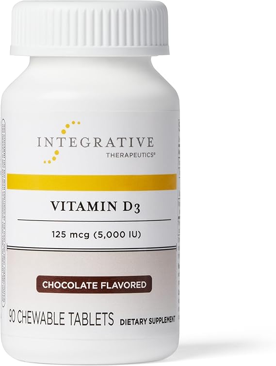 Integrative Therapeutics Vitamin D3 125 mcg (5,000 IU) Supplement - Supports Bone Health & Immune System - Ideal for Daily Wellness & Seasonal Immune Support