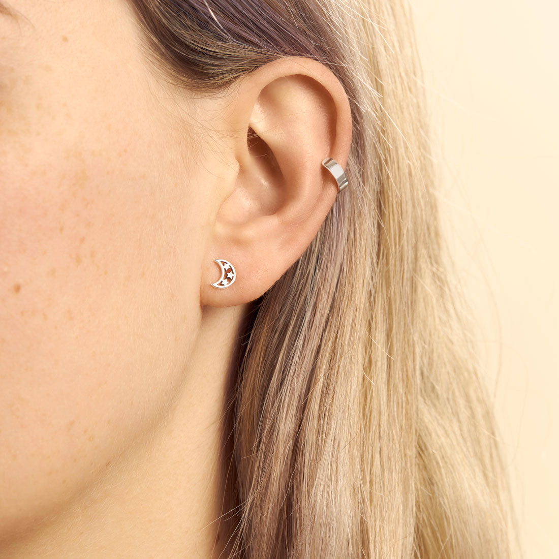 Astral Dreamer Stud Earrings for Women - Dainty Star & Moon Earrings for Everyday Wear - Perfect for Casual, Office & Party Outfits