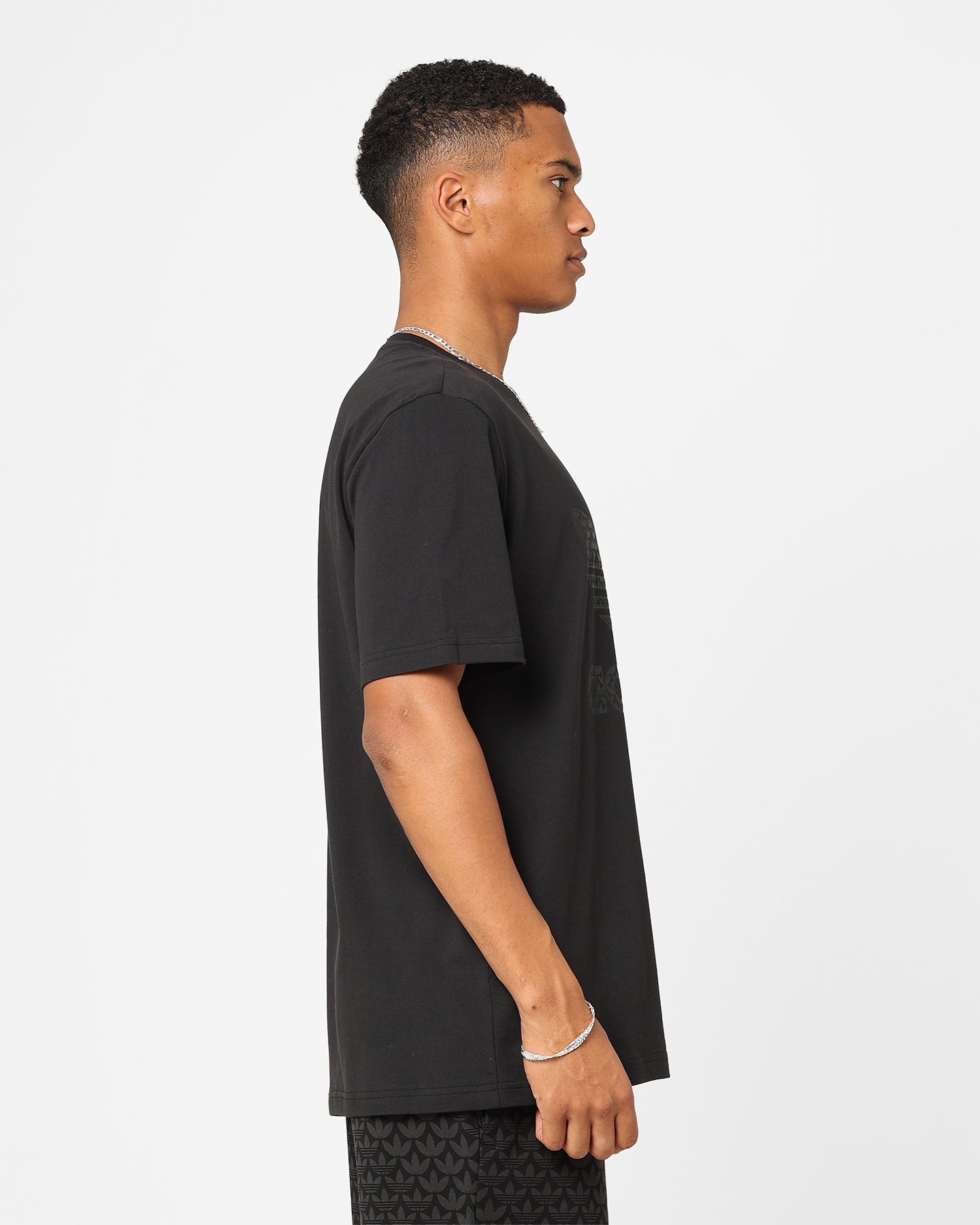 Adidas Adicolor Graphics Monogram T-Shirt for Men - Black Cotton Casual Tee for Streetwear & Everyday Outfits