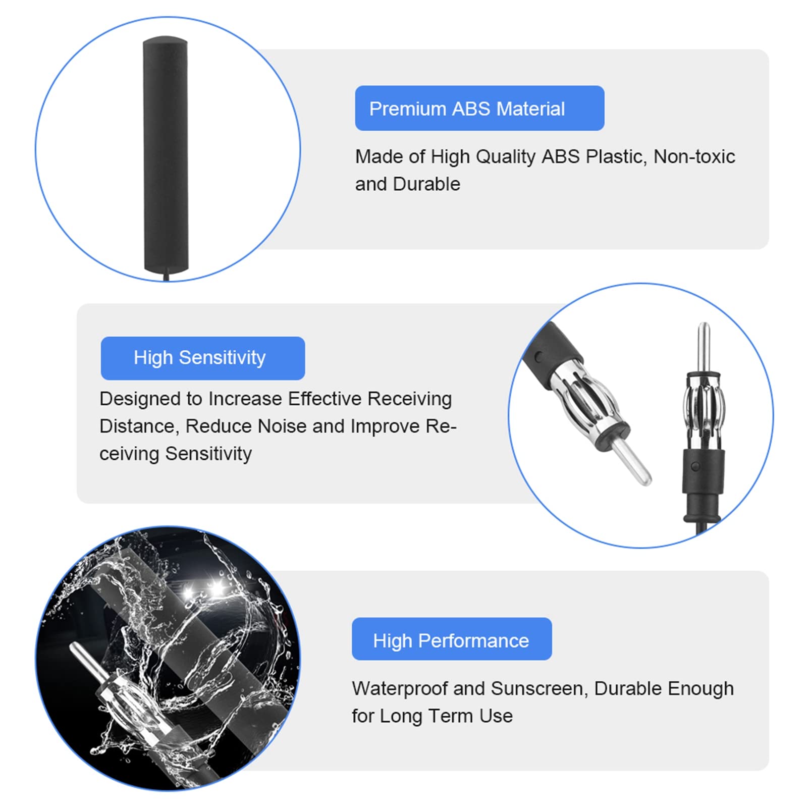 Hidden Car Radio Antenna - AM FM Windshield Adhesive Mount Patch Aerial for Auto & Truck | Stereo Receiver Antenna | Perfect for Clear Radio Reception While Driving