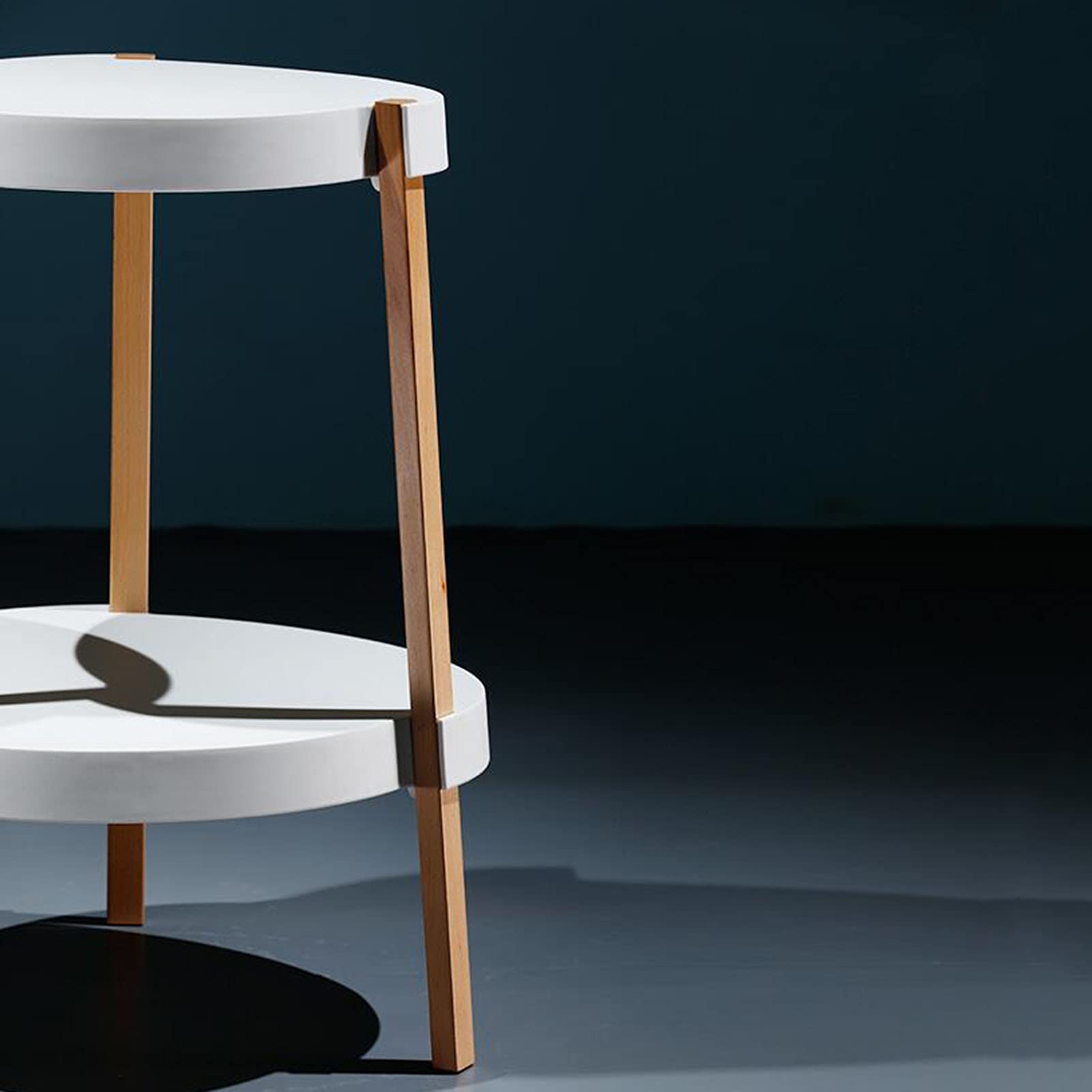 Round Wood Coffee Table with Storage Shelf - 19.29