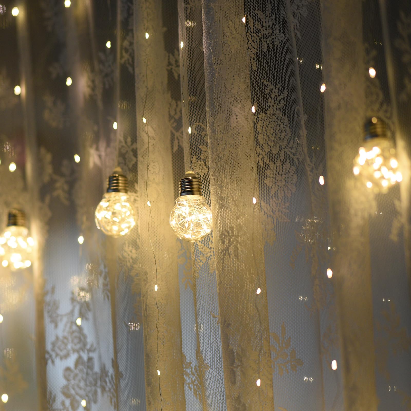 300 LED Fairy Lights for Bedroom Decor - USB/Battery Operated Wishing Ball Curtain Lights with Remote, 8 Lighting Modes - Perfect for Wall, Window, Christmas, Party & Holiday Decoration (Warm White) - Create Cozy Ambiance for Relaxation & Romantic Nights