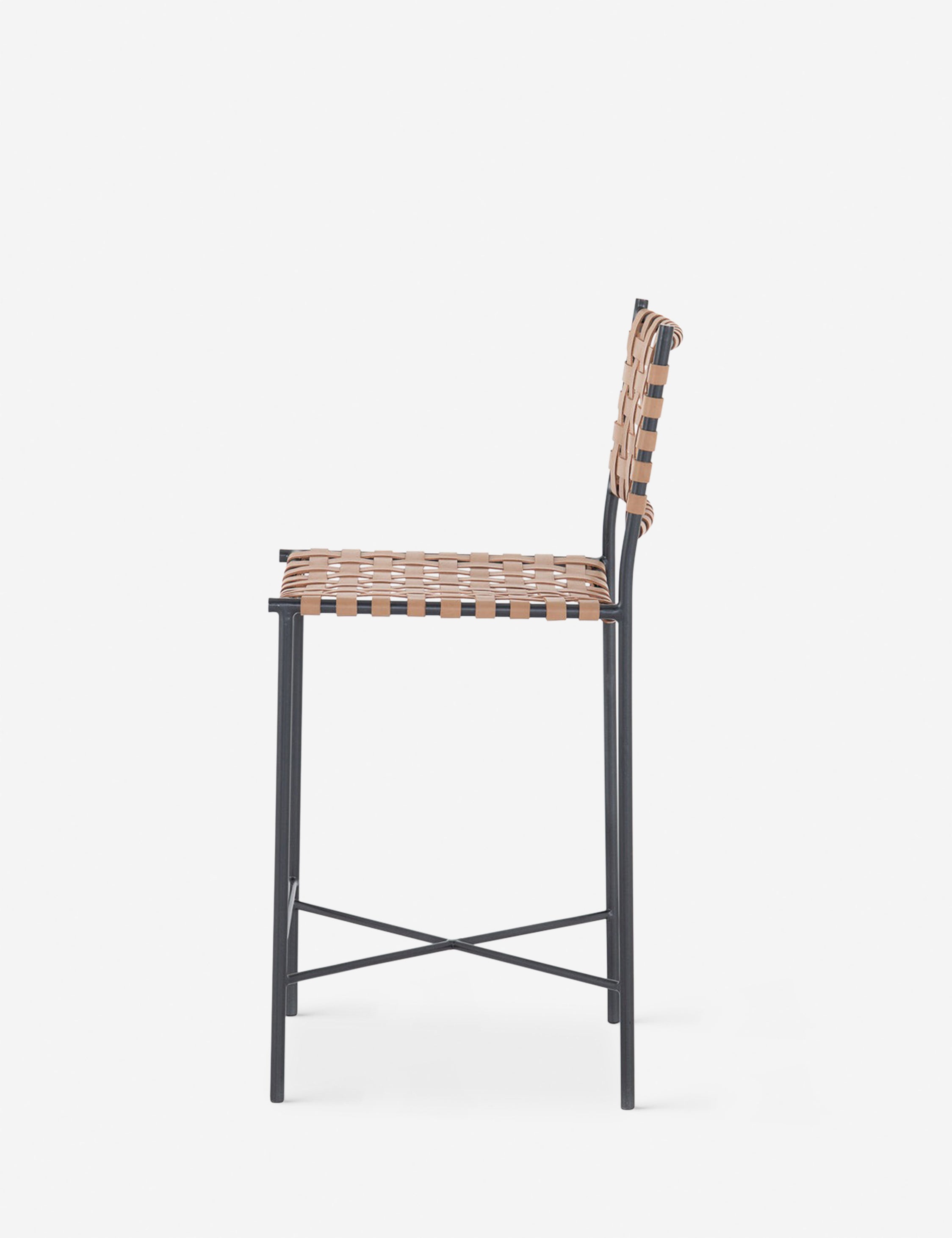 Premium Daniel Leather Bar Stool - Adjustable Height Counter Stool with Padded Seat - Modern Kitchen & Home Bar Furniture for Dining, Entertaining & Commercial Use