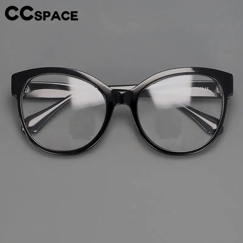 CCspace Unisex Full Rim Cat Eye Acetate Eyeglasses Frame 57233 - Retro Vintage Style for Women & Men - Perfect for Reading, Fashion Accessory, and Daily Wear