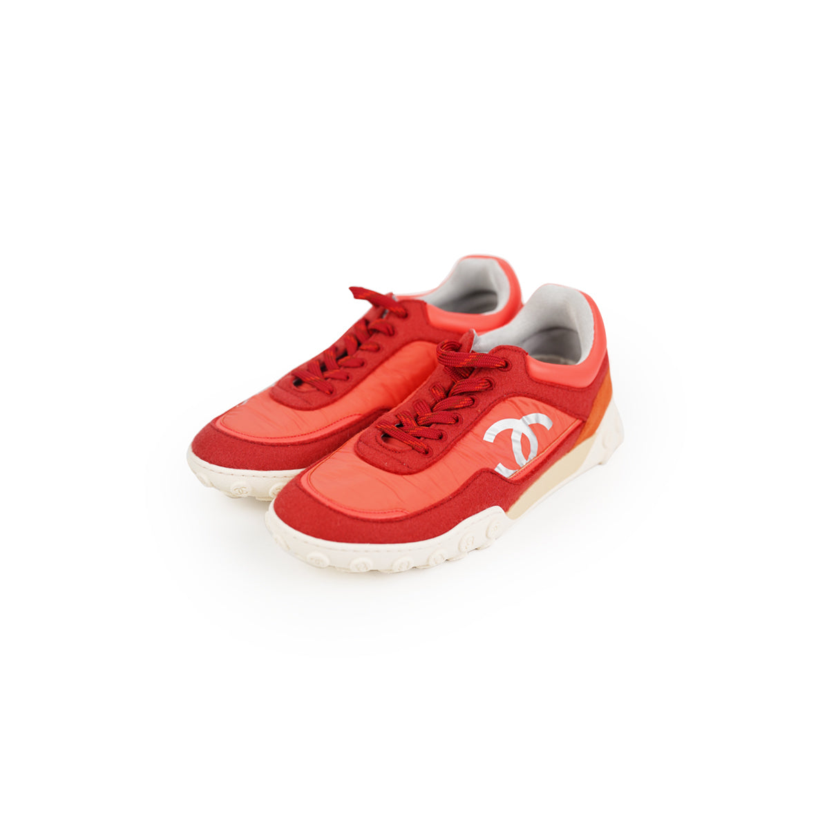 Chanel Orange Sneakers for Women - Size 39 US (7.5 UK) | Luxury Fashion Athletic Shoes for Casual Wear & Street Style