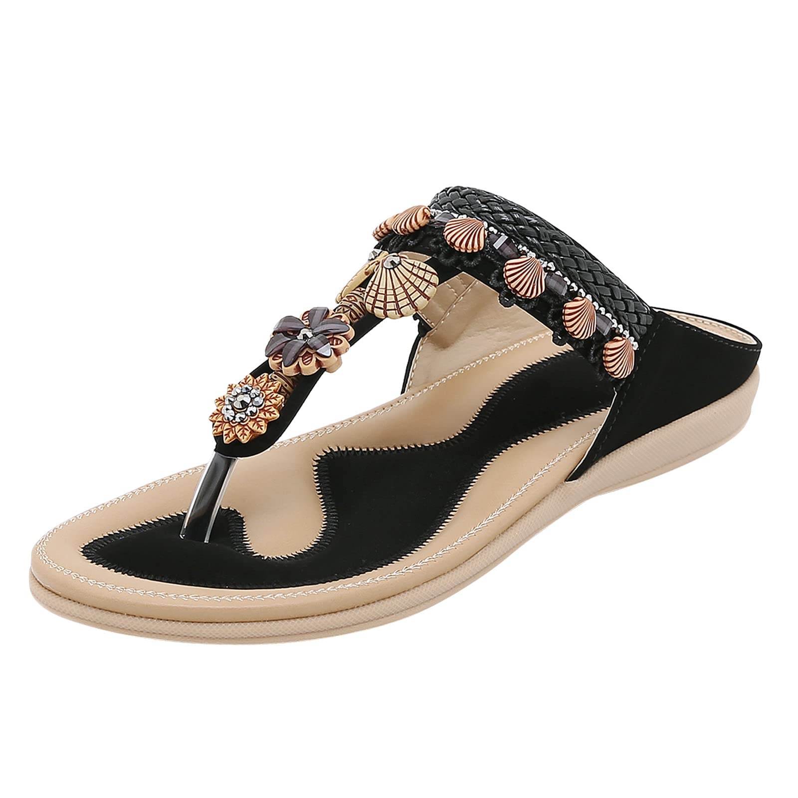 Women's Comfortable Flip Flops with Arch Support - Soft Suede Leather Slip-On Sandals for Everyday Wear, Beach & Casual Outings