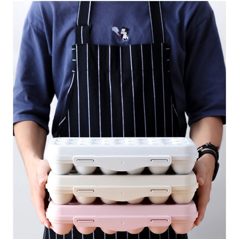 Glenoxzone Stackable Plastic Egg Trays - 18 Egg Holder Refrigerator Storage Container for Kitchen & Restaurant | Durable Fridge Organizer for Fresh Eggs, Space-Saving Solution