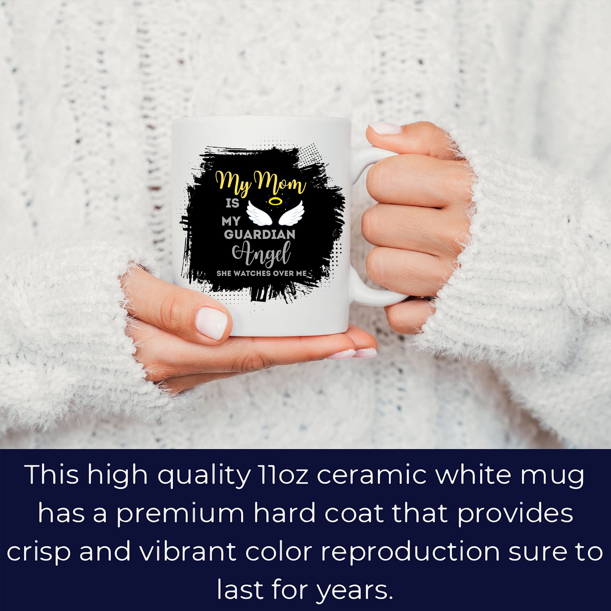God Jesus 11oz White Ceramic Coffee Mug - My Mom Is My Guardian Angel Mother's Day Gift - Perfect for Tea, Coffee & Hot Drinks at Home, Office or Church