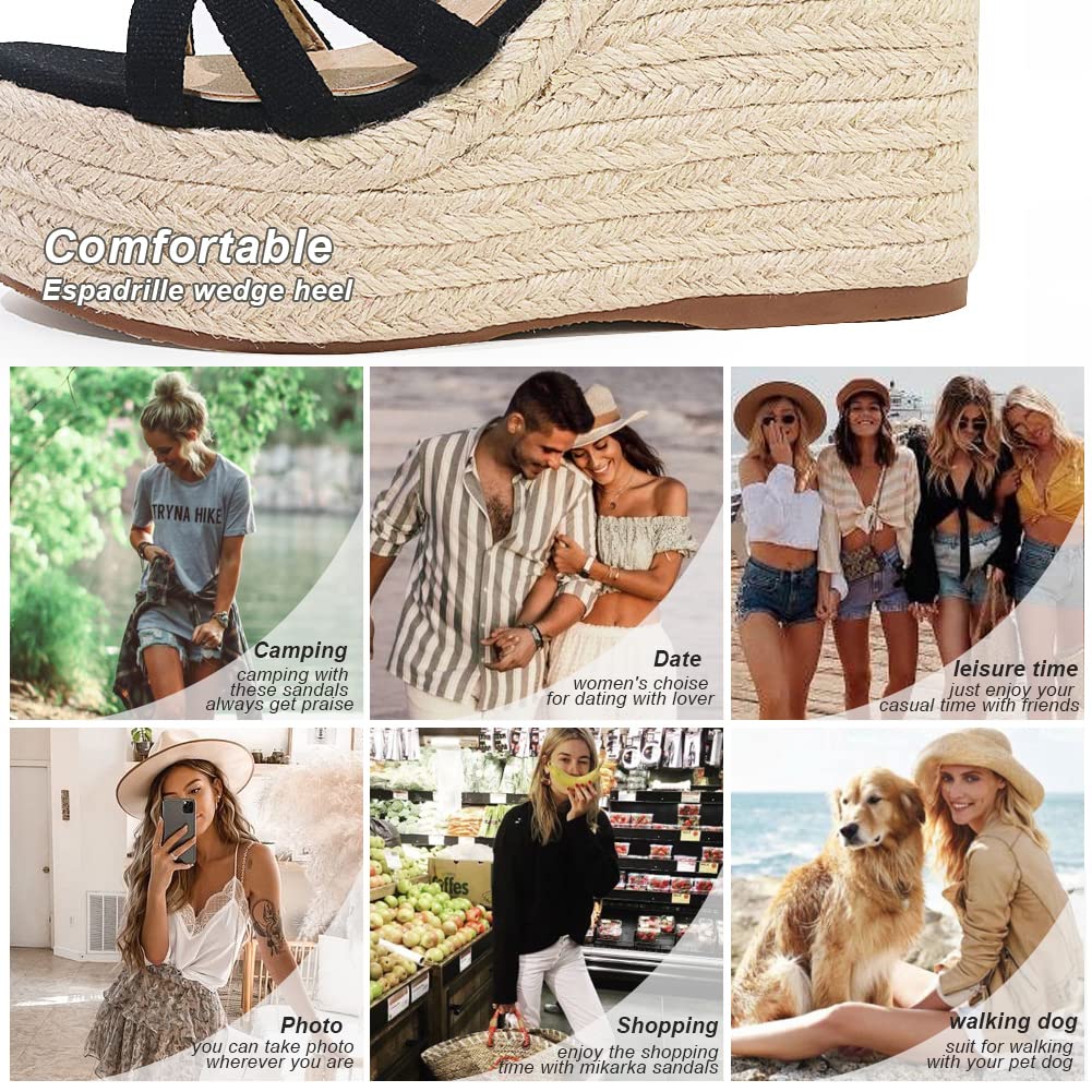 Women's Platform Ankle Strap Sandals - Open Toe Espadrille Wedge Summer Shoes for Casual Wear | Beach, Vacation & Everyday Comfort