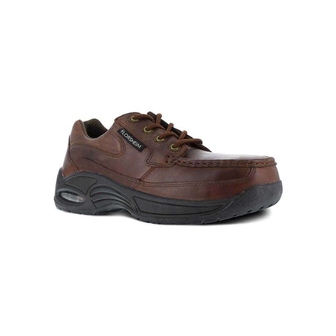 Polaris Composite Toe Oxford Work Shoes for Men - Safety Steel Toe Work Boots, Brown Leather, Slip Resistant, Electrical Hazard Protection - Ideal for Construction, Warehouse & Industrial Work