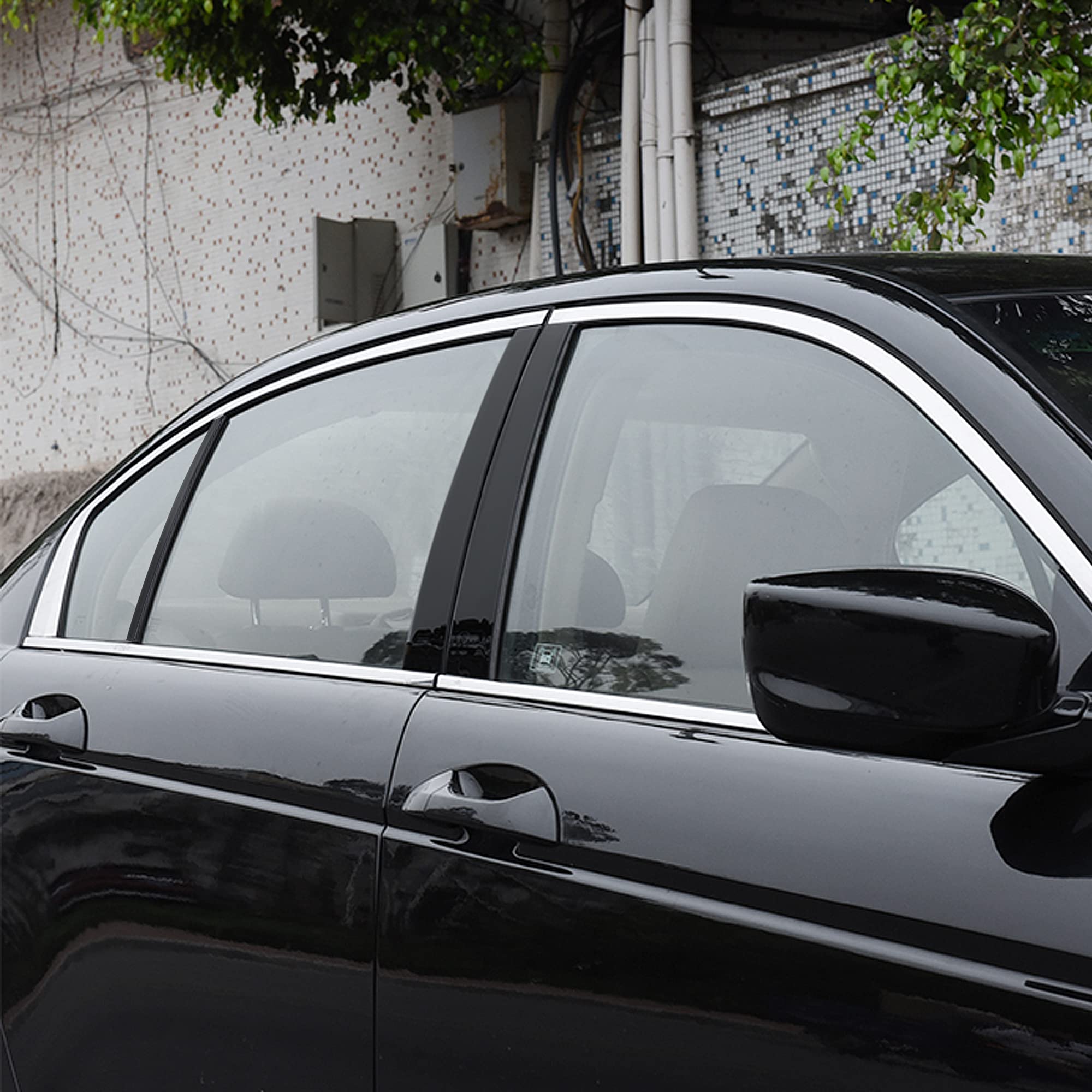 6pcs Glossy Black Vinyl Stickers for 2013-2017 Honda Accord Sedan - Car Window Pillar Post Overlay Wrap Trim - Exterior Accessories & Modification Decoration - Perfect for Car Customization & Style Upgrade