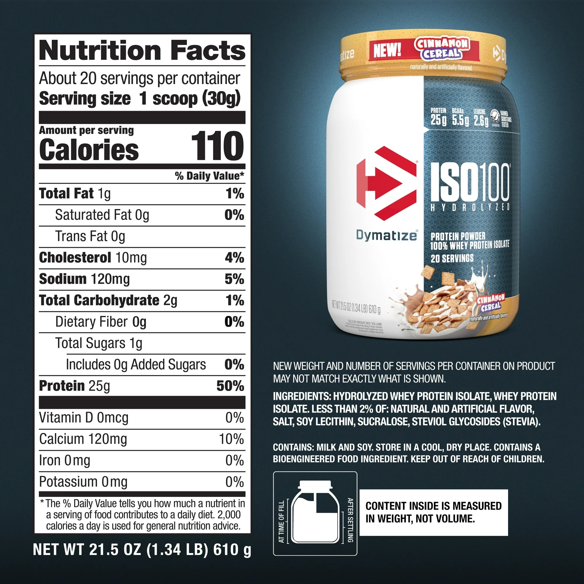 Dymatize ISO 100 Hydrolyzed Whey Protein Powder - Fast Absorbing Muscle Recovery for Athletes & Bodybuilders - Post Workout & Gym Nutrition Supplement