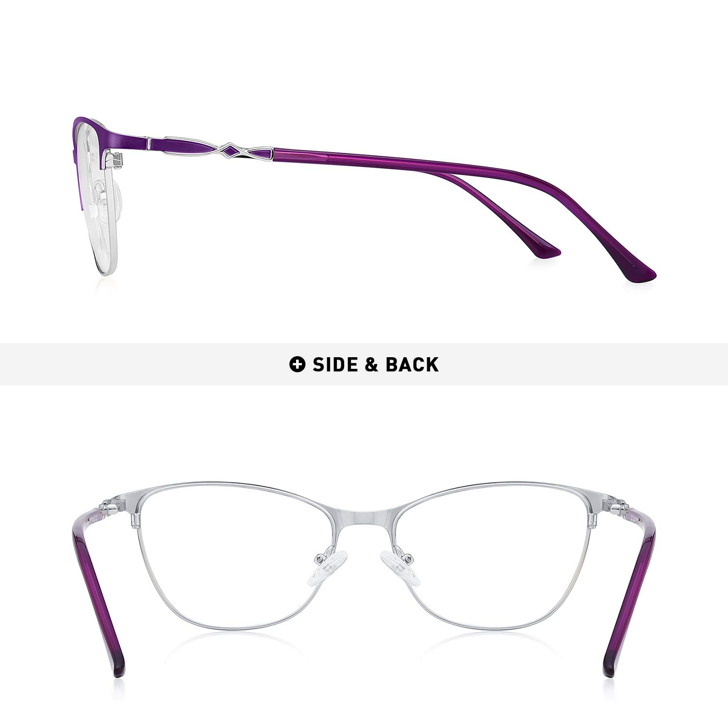 Retro Cat Eye Reading Glasses for Women - Fashionable Computer Eyewear with Spring Hinges - Perfect for Reading, Office Work & Screen Time