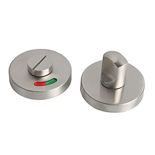 Stainless Steel Toilet Door Lock Set - WC Bathroom Privacy Latch Handle with Indicator Knob, Smart Cabinet Pull Hardware Accessories (White Light) - Perfect for Home, Office & Public Restroom Security