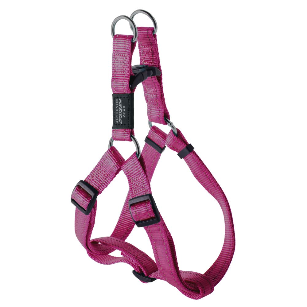 Reflective Adjustable Dog Step-in Harness for Extra Large Dogs - Pink | Matching Collar & Leash Set | Perfect for Night Walks, Training & Outdoor Adventures