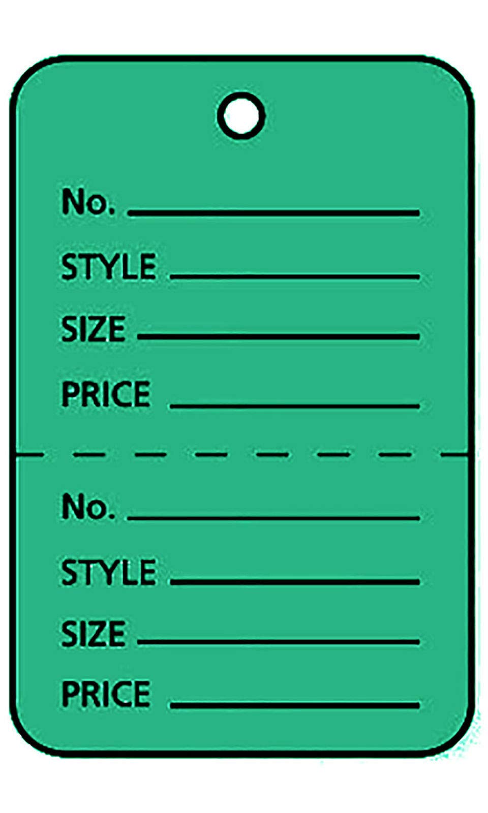 1000 Green Perforated Coupon Tags 1.75x2.87in for Retail Pricing