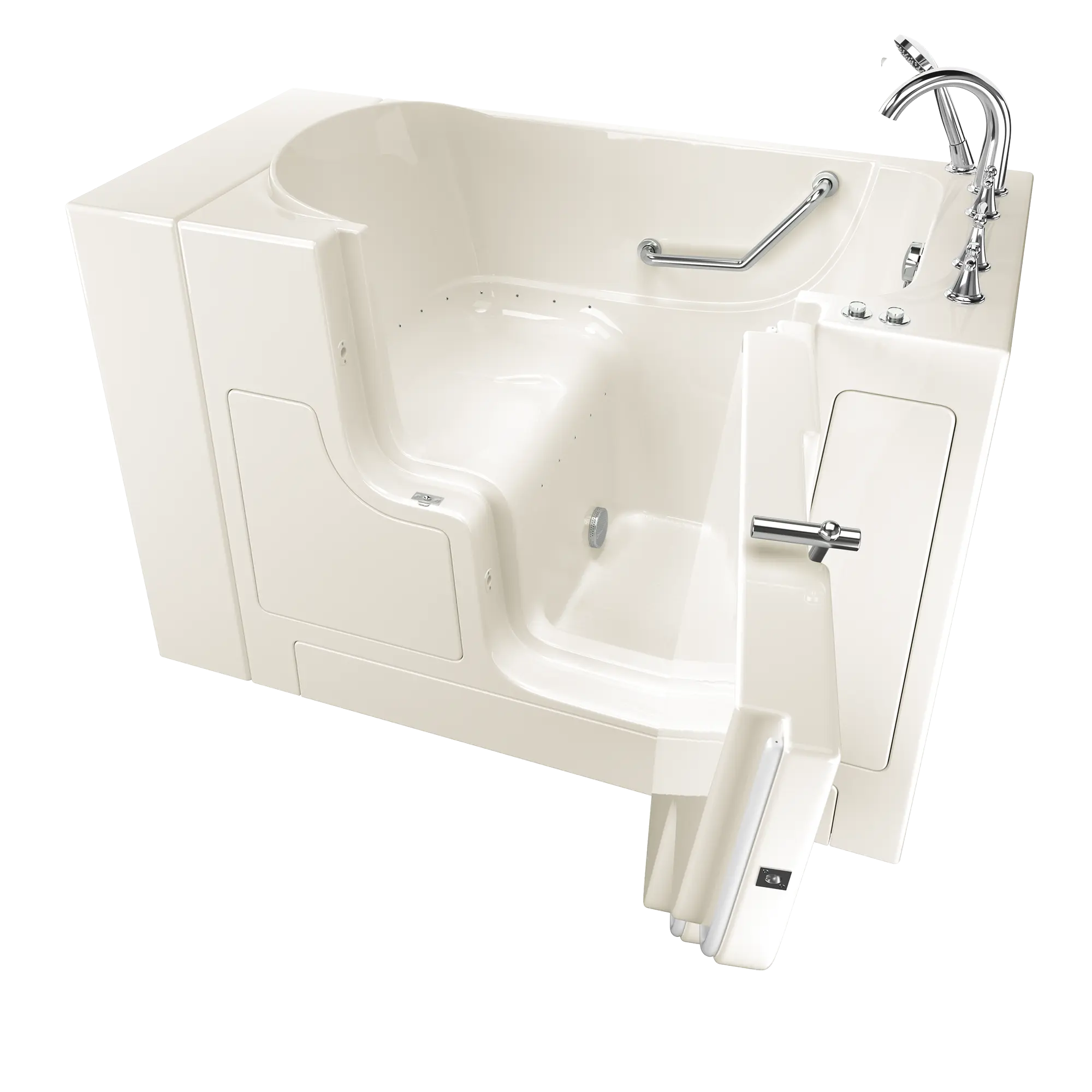 30 x 52 Inch Gelcoat Walk-in Bathtub with Air Spa System - Right Hand Drain & Faucet Included | Ideal for Elderly & Mobility Needs, Therapeutic Soaking
