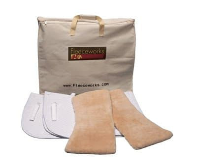 Quilted Dressage Saddle Pads Set - 2 Horse Pads & 1 Sheepskin Insert Panels for Equestrian Riding | Perfect for Training, Competition & Show Jumping