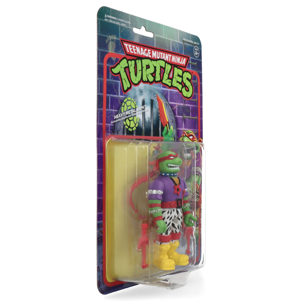 TMNT Heavy Metal Raph ReAction Figure - Teenage Mutant Ninja Turtles Collectible Action Toy for Fans & Collectors - Perfect for Display, Gifts & Nostalgic Play