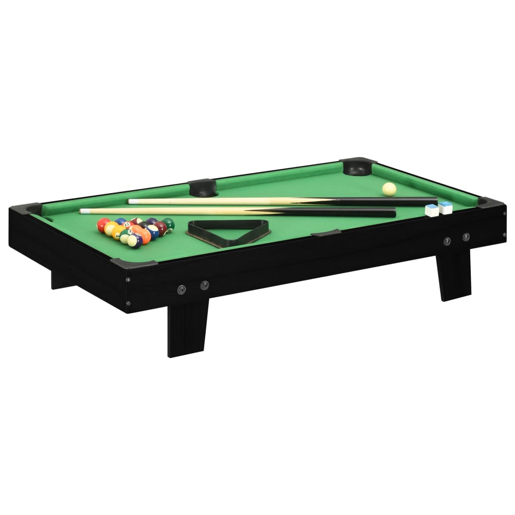 vidaXL 3 Feet Mini Pool Table 92x52x19 cm Black and Green - Compact Billiards Game Table for Kids & Adults - Perfect for Game Rooms, Basements, and Small Spaces