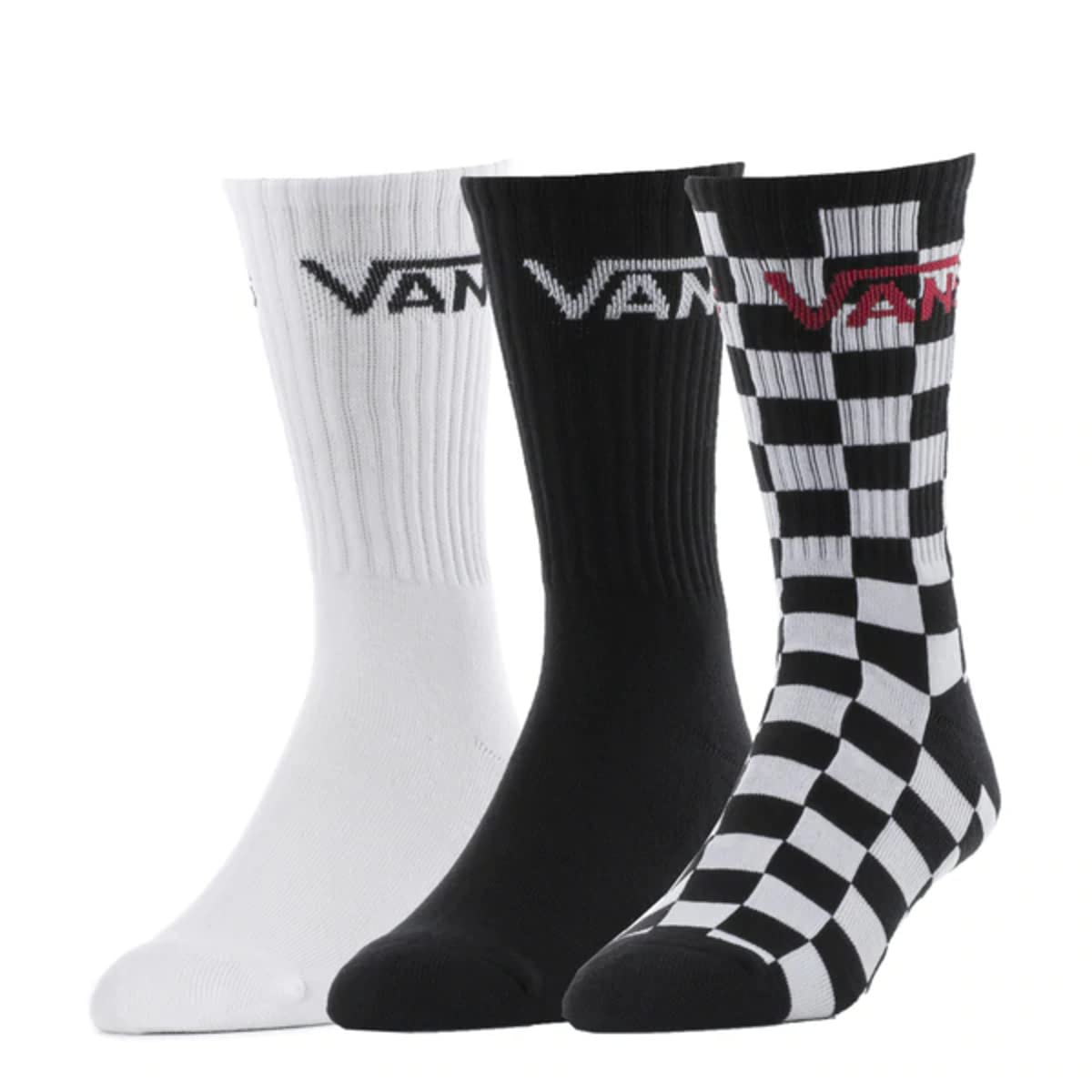 Vans Men's Classic Crew Socks 3-Pack - Black & White Checkerboard, Black & White (US 6.5-9) | Comfortable Casual Socks for Everyday Wear, Sneakers & Skateboarding