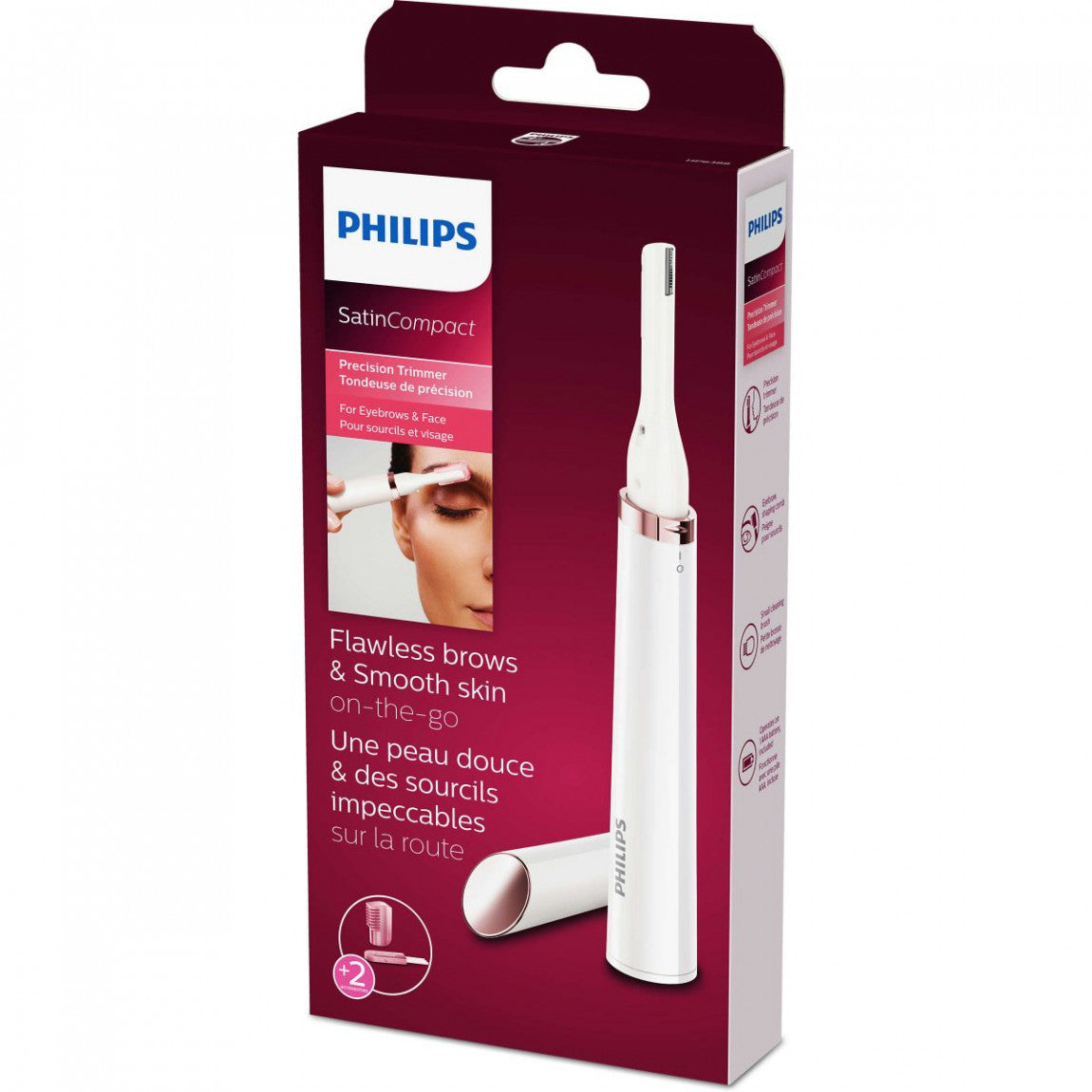 PHILIPS HP6388/00 Touch Up Pen Trimmer for Men & Women - Precision Beard & Mustache Grooming - Portable Travel Hair Trimmer for Home & On-The-Go Use