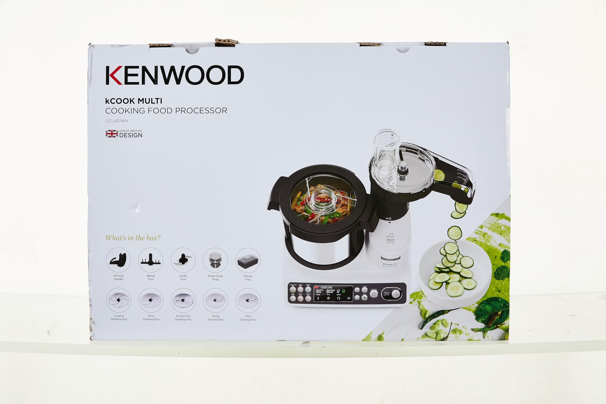 Kenwood Kcook Multi CCL401WH Smart Kitchen Robot - 5-in-1 Food Processor, Blender & Dough Maker (White/Black) | Perfect for Baking, Meal Prep & Healthy Cooking at Home