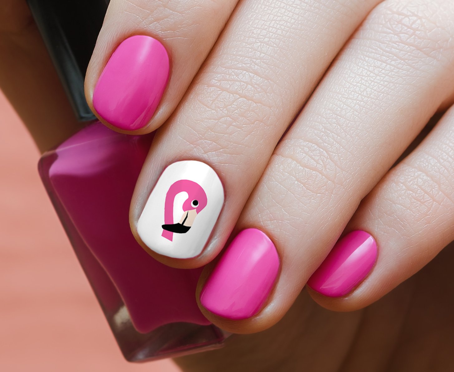 Premium Flamingo Water Slide Nail Art Decals - Salon Quality Nail Stickers for Summer Beach Nails, Pool Party Designs & Tropical Vacation Manicures