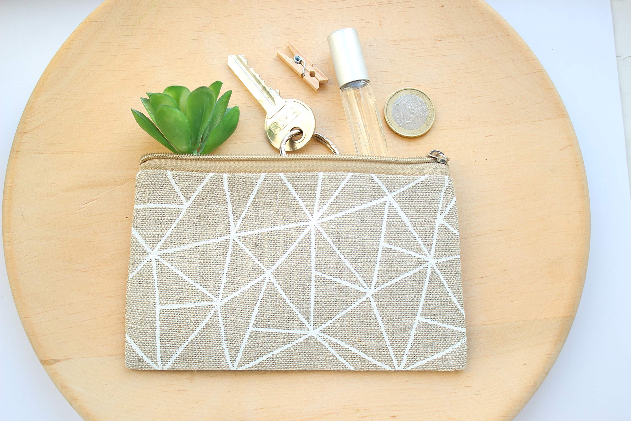 Small Coin Purse - Linen Zippered Change Wallet for Women & Men - Perfect for Coins, Cash, Cards, and Travel Essentials | Compact & Durable Money Pouch for Everyday Use, Shopping, and On-the-Go Organization