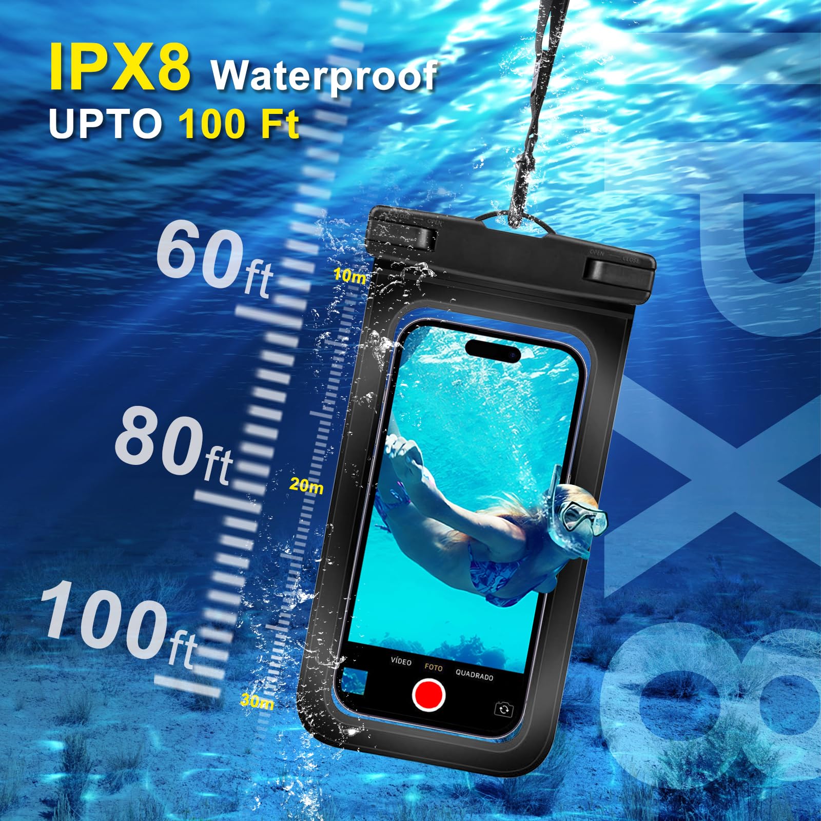 2 Pack Waterproof Phone Pouch for iPhone 16/15/14/13/12 Pro Max & Samsung Galaxy S25/S24 (Up to 7.5