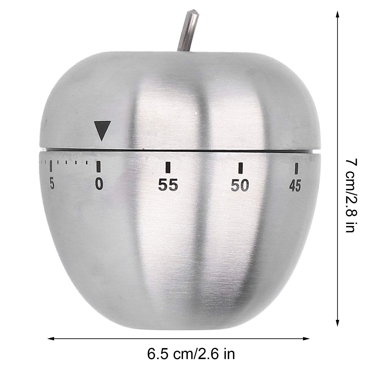 Stainless Steel Fruit Shaped Mechanical Kitchen Timer - Countdown Alarm for Cooking, Baking, Hair Coloring & More | Perfect for Home, Restaurant & Salon Use