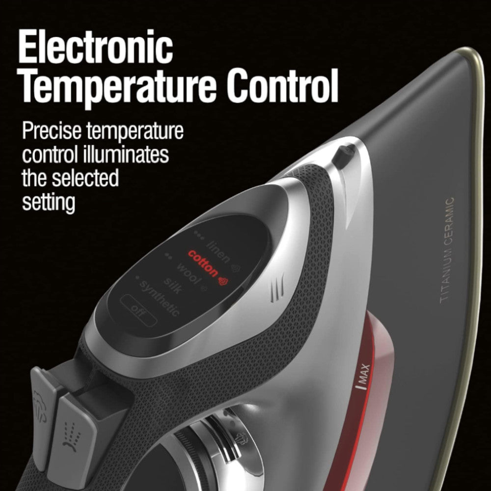 CHI 13102C Electronic Clothing Iron with Retractable Cord - Blemished Package with Full Warranty | Perfect for Home, Travel & Professional Garment Care