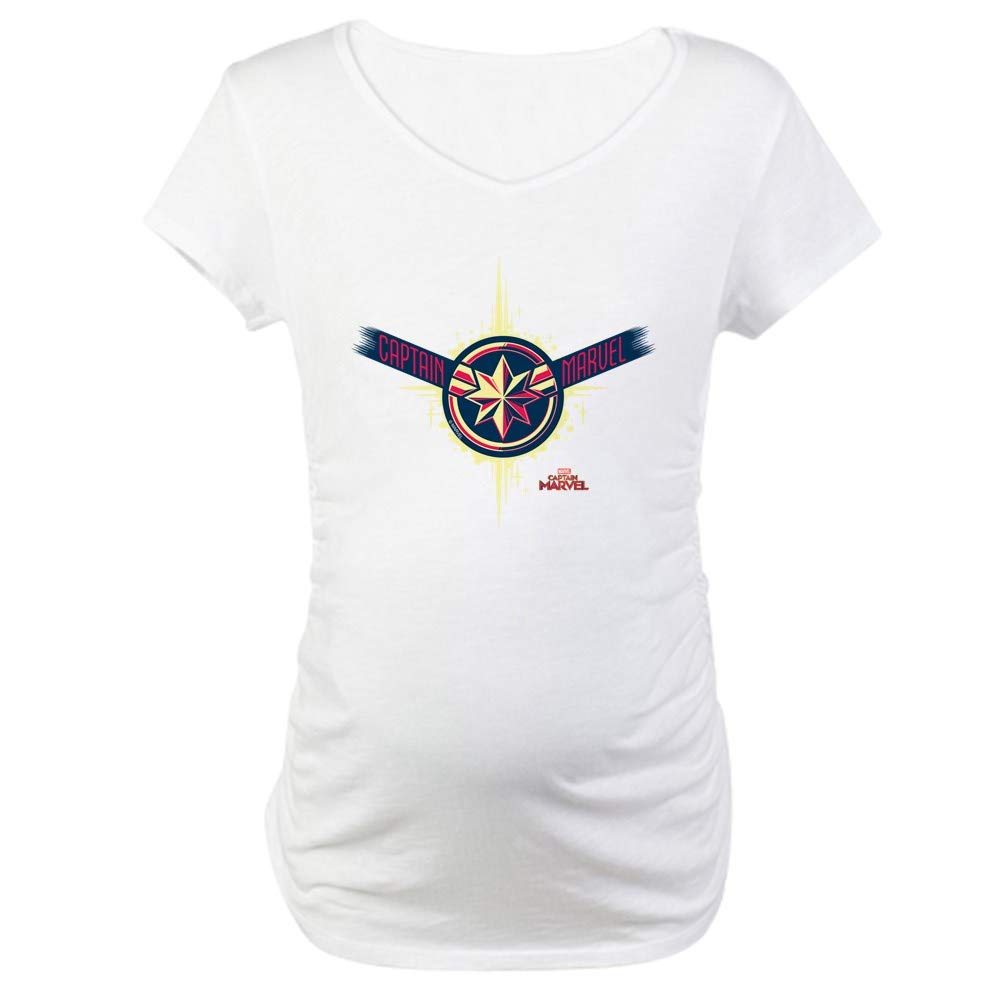 Captain Marvel Maternity T-Shirt - Superhero Pregnancy Tee for Marvel Fans | Comfortable Cotton Shirt for Expecting Moms | Perfect for Baby Showers, Gender Reveals & Maternity Photos
