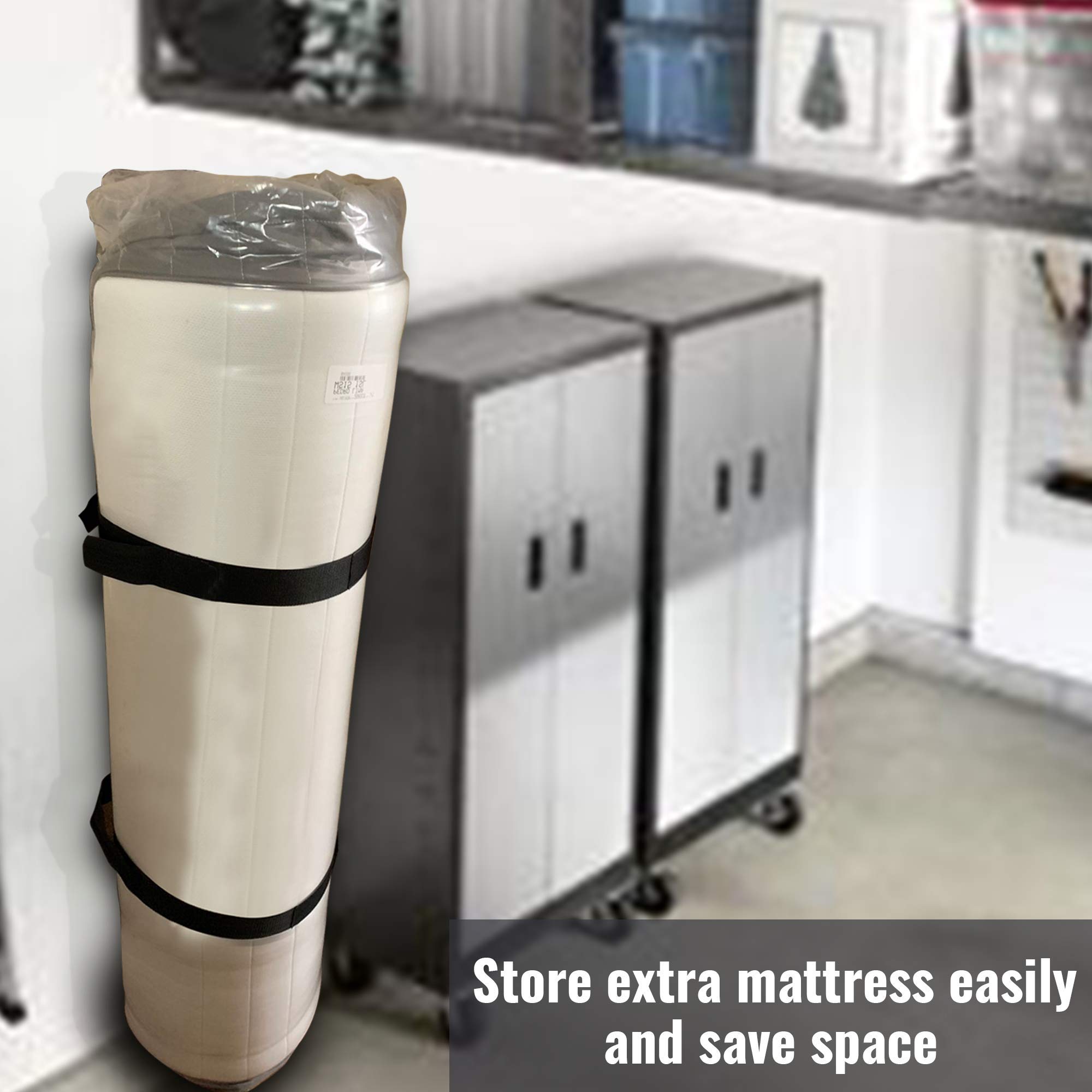 Queen/Full/XL Mattress Vacuum Storage Bag - Compress Mattress to 1/8 Size for Moving | Heavy Duty Double Zipper & Leakproof Valve | Space Saving Storage Solution for Home, Dorm, or Travel