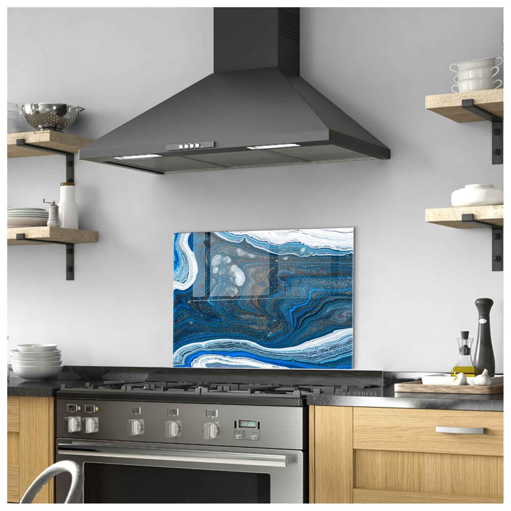 Tempered Glass Kitchen Backsplash - 27x20