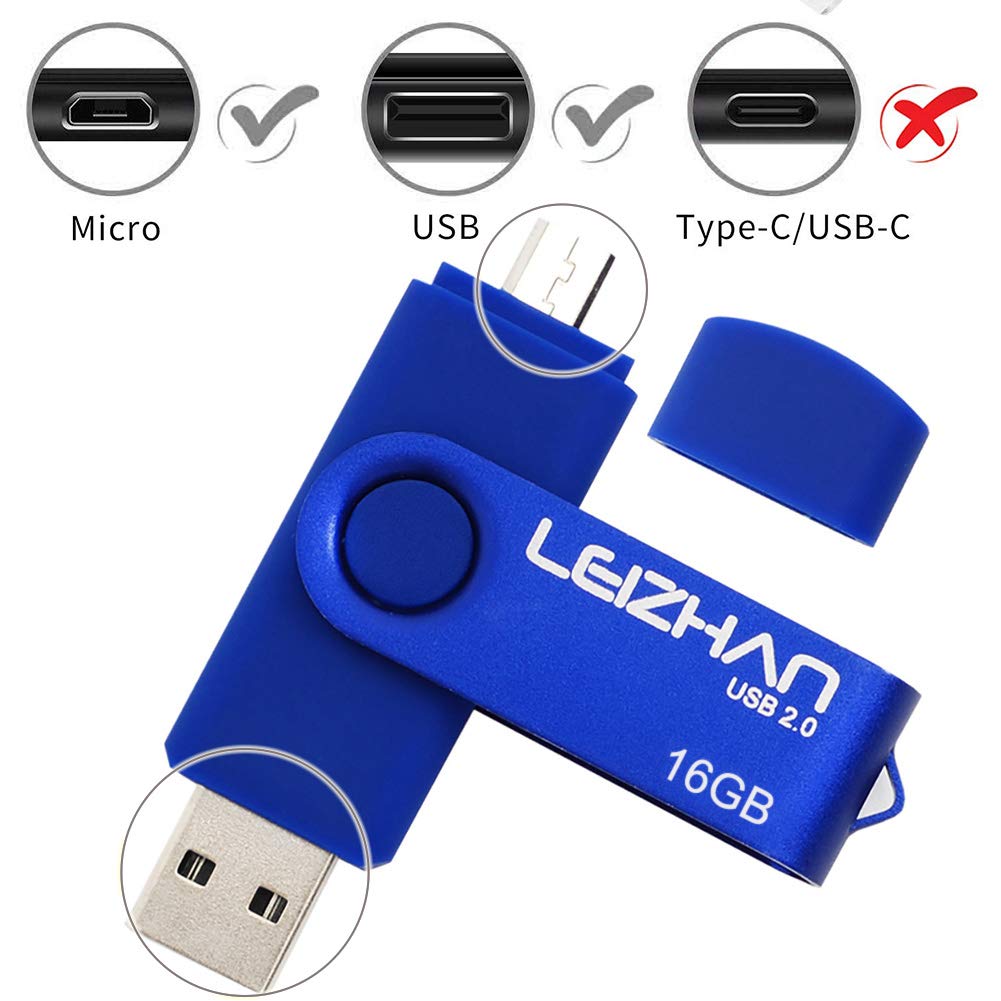 LEIZHAN 64GB Micro USB OTG Flash Drive - High Speed USB 2.0 Memory Stick for Android Phones (Samsung Galaxy, Xiaomi, LG, Sony, OnePlus, HTC, Meizu) - Portable Storage for Photos, Videos, Music Transfer and Backup