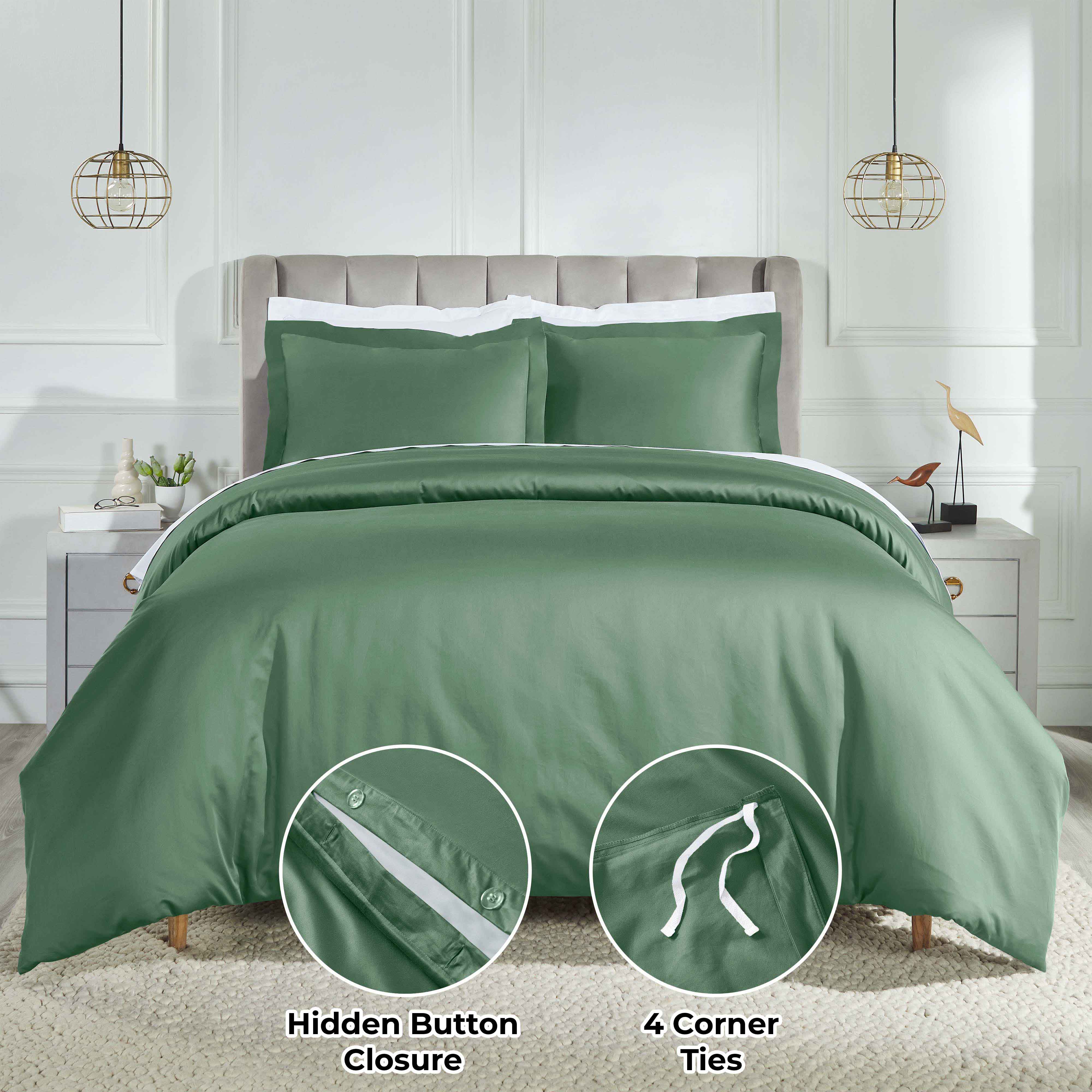 Luxury 850 Thread Count 100% Cotton Duvet Cover Set - King Size, Soft & Breathable Bedding for Hotel-Like Comfort - Perfect for Master Bedrooms, Guest Rooms & Airbnb Stays