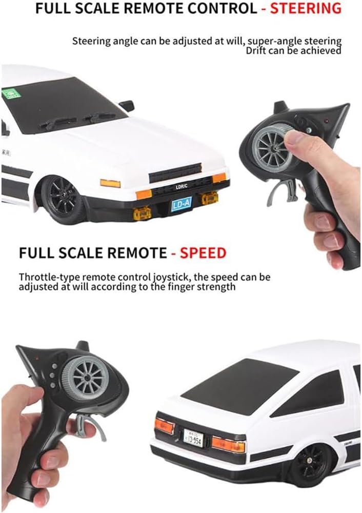 RePaLY 1/18 Scale RC Drift Car - AE86 Fast Remote Control Sports Car with 2.4G Proportional Steering, Reversible Headlights & Anti-Skid Design | Perfect for Off-Road Racing, Backyard Drifting, and Christmas Gifts for Kids & Adults