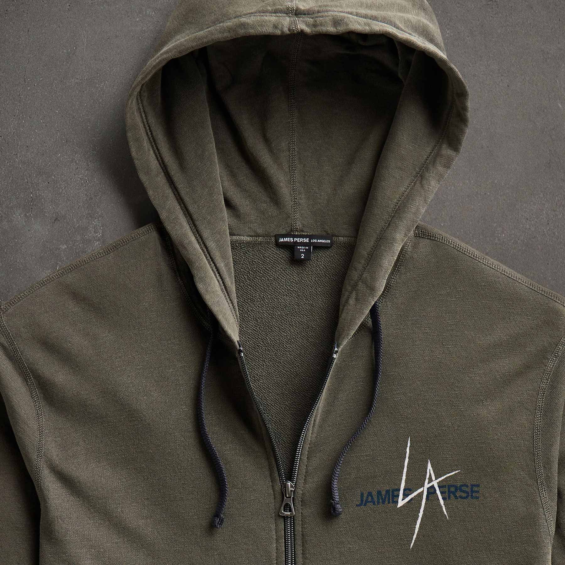 JP x LA Zip Up Hoodie - Platoon Pigment Dye Streetwear | Trendy Unisex Pullover for Urban Fashion & Casual Outfits