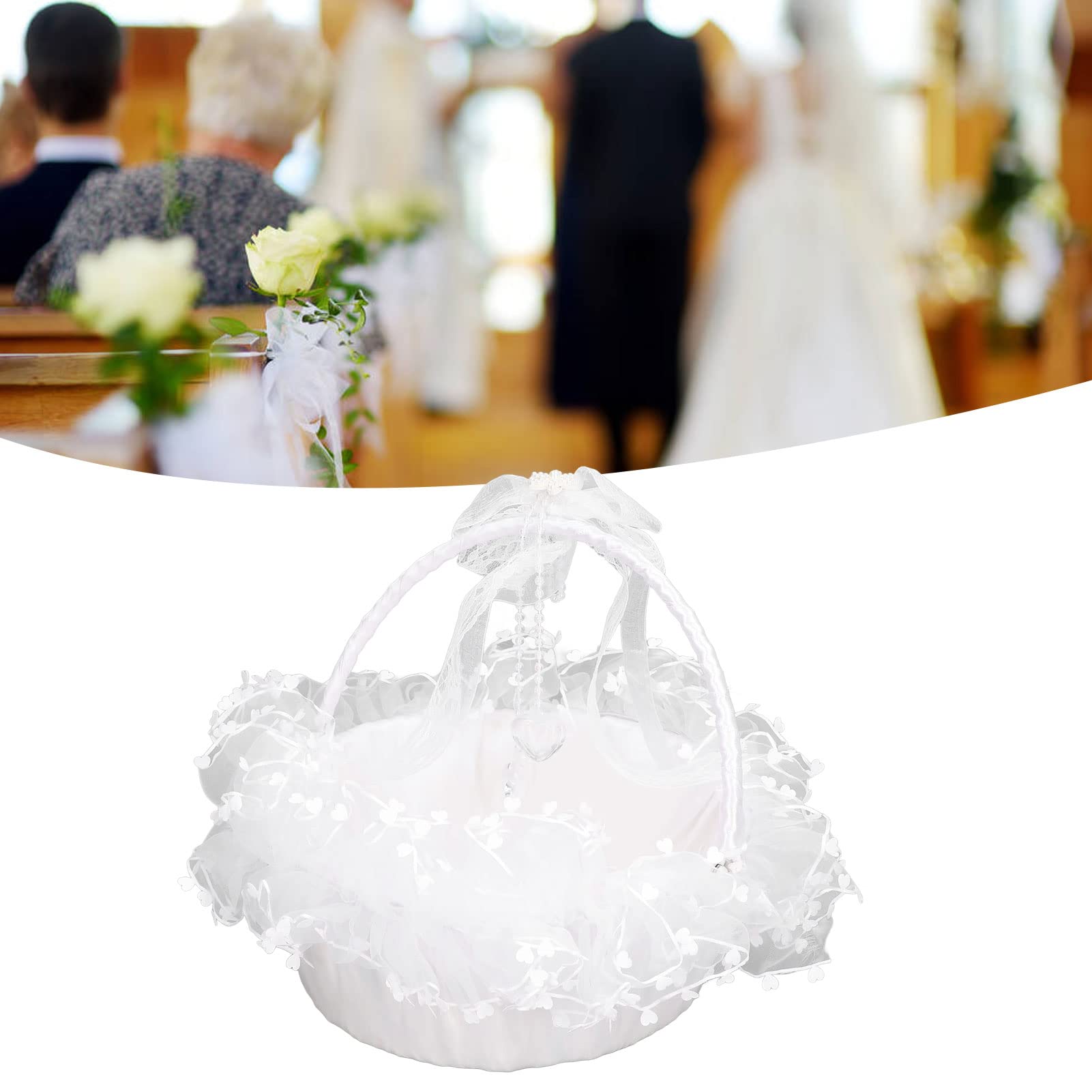 Elegant Lace Wedding Basket - Multipurpose Romantic Flower Basket for Ceremonies, Celebrations & Home Decor | Perfect for Weddings, Anniversaries & Special Events