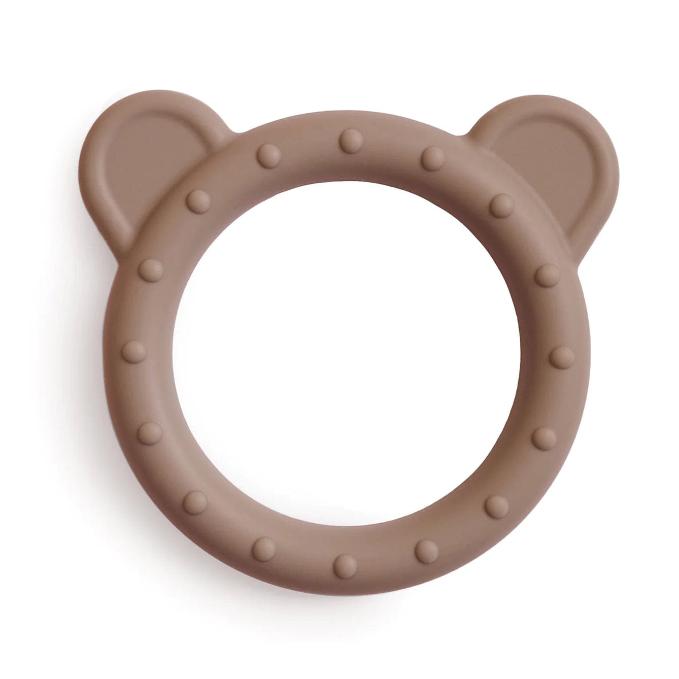 Mushie Bear Teether - Natural Wooden Baby Teething Toy for Soothing Sore Gums | Safe & BPA-Free Infant Teether for Newborns & Toddlers | Perfect for Home, Travel & Daycare Use