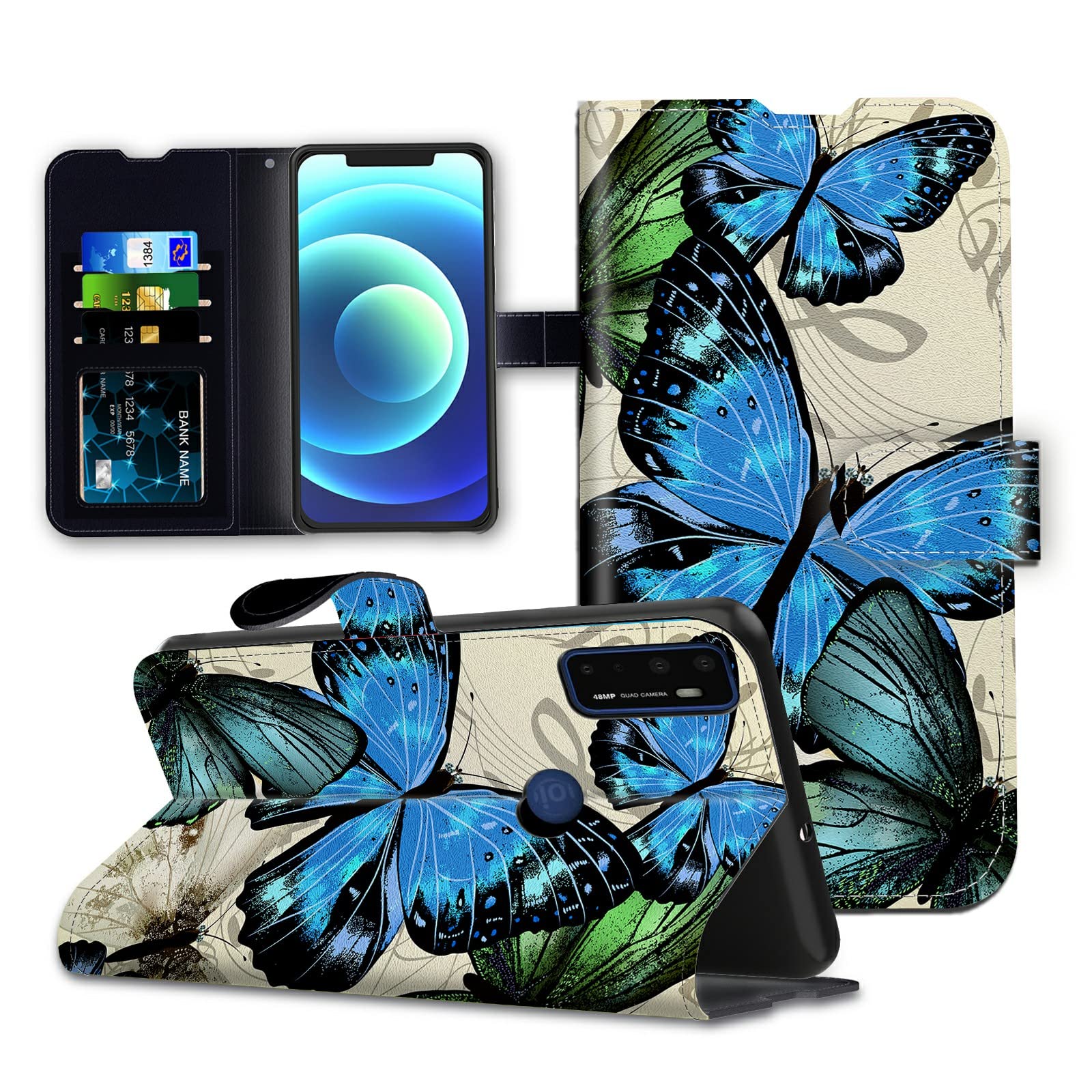 Premium PU Leather Wallet Case with Card Holder & Kickstand for AT&T Radiant Max 5G 6.8