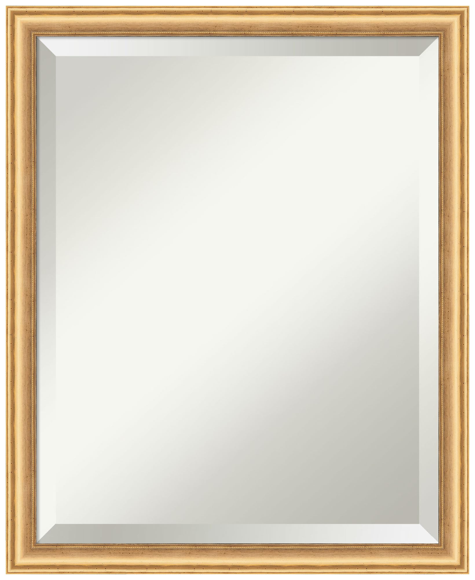 Amanti Art Gold Wall Mirror 22x18 Inches - Elegant Rectangular Bathroom & Living Room Decor with Wood Frame, Horizontal or Vertical Hanging - Perfect for Salon, Bedroom, Entryway & Bathroom Vanity - Beveled Edge Mirror from Wisconsin